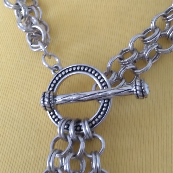 Chico's double strand silver tone key necklace 28" - Picture 6 of 10